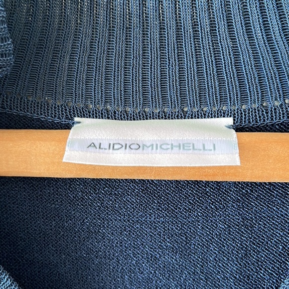 Alidio Michelli Blue Lightweight Sweater with Sheer Sleeves - Picture 3 of 7